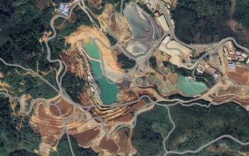Tangkapan layar Citra Satelit lahan pertambangan di Kabupaten Sukabumi.