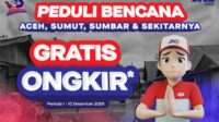 Bergerak Bersama Peduli Bencana, JNE Gratiskan Ongkir Bantuan ke Aceh, Sumbar, Sumut, dan Sekitarnya