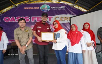 PERINGATAN: Wakil Wali Kota Sukabumi, Bobby Maulana saat menghadiri Peringatan Hari AIDS Sedunia di Wisata Alam Oasis, Kecamatan Cikole.
