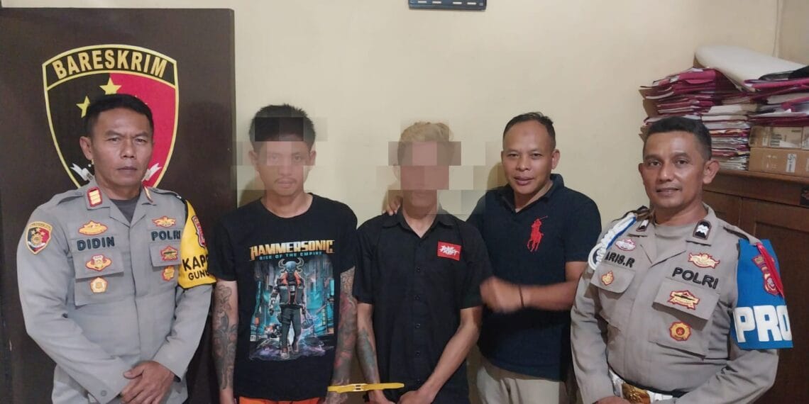 DIAMANKAN: Jajaran Reskrim Polsek Gunungpuyuh Polres Sukabumi Kota berhasil mengamankan dua terduga pelaku Curanmor, Minggu (21/12).