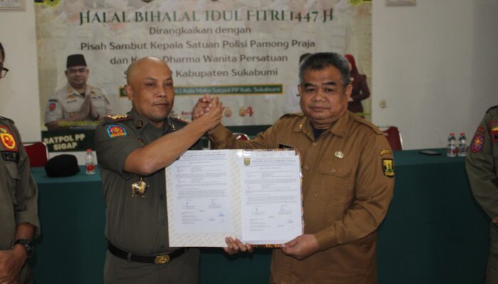 Pisah Sambut Kasatpol PP, Deni Yudono Resmi Pimpin Satpol PP Sukabumi