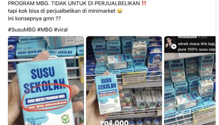 Viral Susu Gratis MBG Dijual di Minimarket, BGN Angkat Bicara