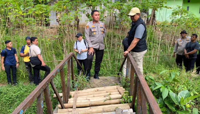Pemkab Sukabumi dan Polres Tinjau Jembatan Lodaya Hilir