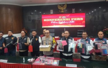 HUKUM: Polres Sukabumi Kota saat merilis sejumlah kasus kejahatan yang berhasil diungkap belum lama ini. (Dok: Polres Sukabumi Kota).