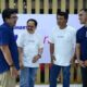 ULANG TAHUN: Angga Kusnan Qadafi, Tenaga Ahli Menteri Ketenagakerjaan Republik Indonesia, Direktur & Chief Regulatory Officer XLSMART, Merza Fachys, Direktur & Chief People Officer XLSMARTm Jeremiah Ratadhi dan Group Head dan Group Head Corporate Communications & Sustainability XLSMART, Reza Z. Mirza berfoto bersama saat peluncuran flagship CSR XLSMART Future Ready dalam rangkaian anniversary pertama di ICE BSD City, Sabtu (25/4)