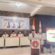 Ketua PC PGRI Gunungpuyuh, Shandi Kustian, membuka Konkercab I masa bakti XXIII di SMAN 2 Sukabumi