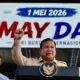 Presiden Prabowo Subianto menyinggung program Makan Bergizi Gratis (MBG) saat peringatan Hari Buruh Internasional di Monas