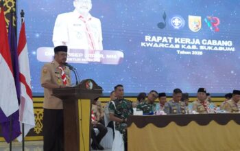 Bupati Sukabumi Asep Japar menghadiri Rakercab Gerakan Pramuka Kabupaten Sukabumi di Pondok Modern Assalam Putri, Warungkiara