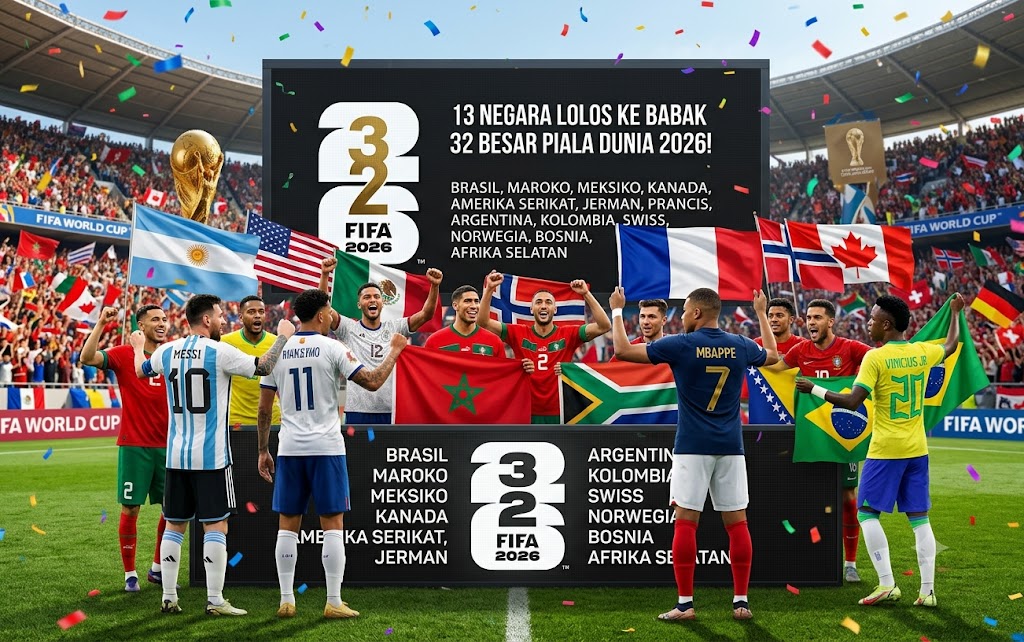 Piala Dunia 2026: 13 Negara Resmi Lolos ke Babak 32 Besar