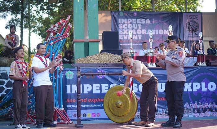 Puluhan Regu Pramuka SD/MI se-Kota Kabupaten Adu Skill di I SEE SMPN 7 Kota Sukabumi, SDN Caringin Ngumbang Borong Juara