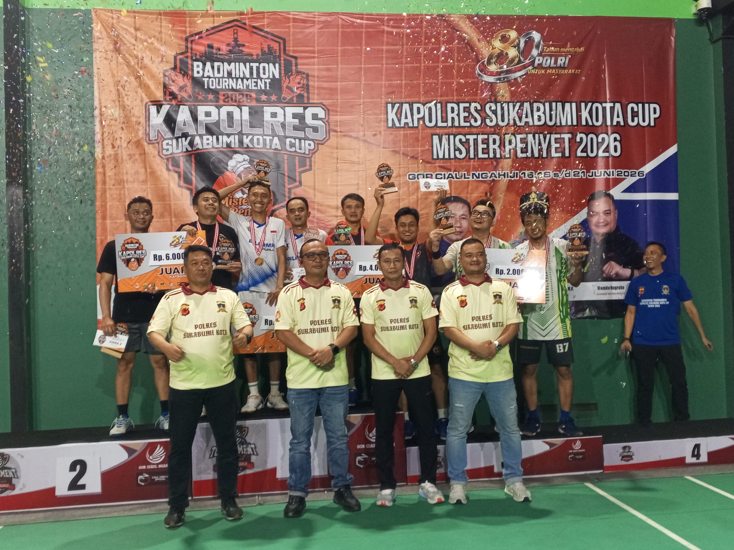 Turnamen Bulutangkis Kapolres Sukabumi Banjir Hadiah, Atlet Hingga Penonton Kecipratan Berkah