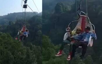 Wahana Keranjang Langit Sempat Macet