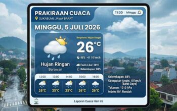 Prakiraan Cuaca Sukabumi-Minggu-5 Juli 2026