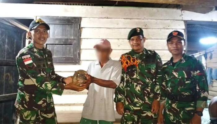 Selamatkan Trenggiling, Satgas Yonarmed 13 Kostrad Perketat Jalur Perbatasan
