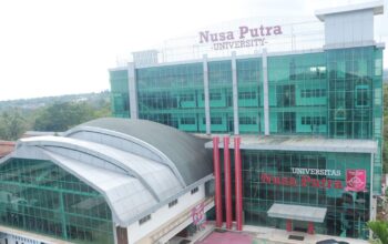 KAMPUS NUSA PUTRA: Gedung Nusa Putra University di Kabupaten Sukabumi.