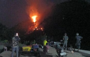 Api Mengamuk di Gunung Pangleseran, BPBD Lakukan Pendataan