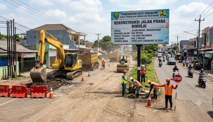 Rekonstruksi Jalan Prana Dimulai, Target Selesai 120 Hari, Telan Anggaran Rp2,2 Miliar