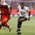 Penyerang Belgia Romelu Lukaku (kiri) duel dengan bek Austria David Alaba saat laga kualifikasi Grup F Euro 2024 di King Baudouin Stadium, Brussels, Belgia, pada 17 Juni 2023.  (AFP/KENZO TRIBOUILLARD)